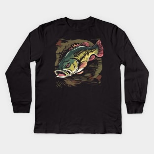 Largemouth Bass Mount Kids Long Sleeve T-Shirt